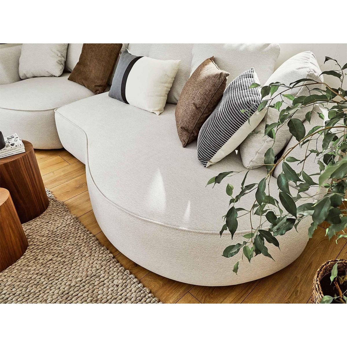 LISA DESIGN Hibiscus - canapé d'angle gauche 4 places - en tissu