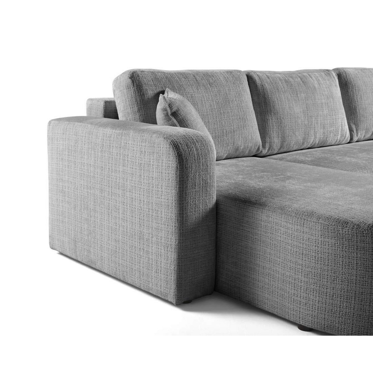 BEST MOBILIER Miro - canapé panoramique en u 7 places - convertible avec coffre - en velours texturé