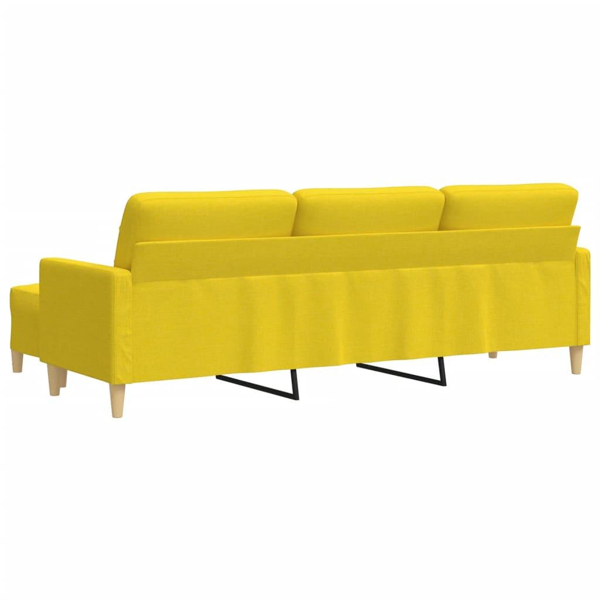 Voir la diapositive 5 : VIDAXL Canape a 3 places avec repose-pieds Jaune clair 210 cm Tissu