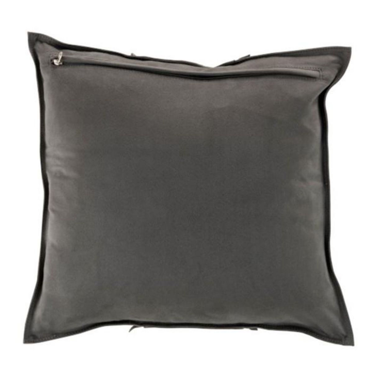 Paris Prix Coussin Déco Carré Cuir  India  45x45cm Gris