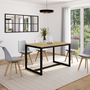 Voir la diapositive 2 : ID MARKET Table à manger rectangle DETROIT 6 personnes design industriel 120 cm