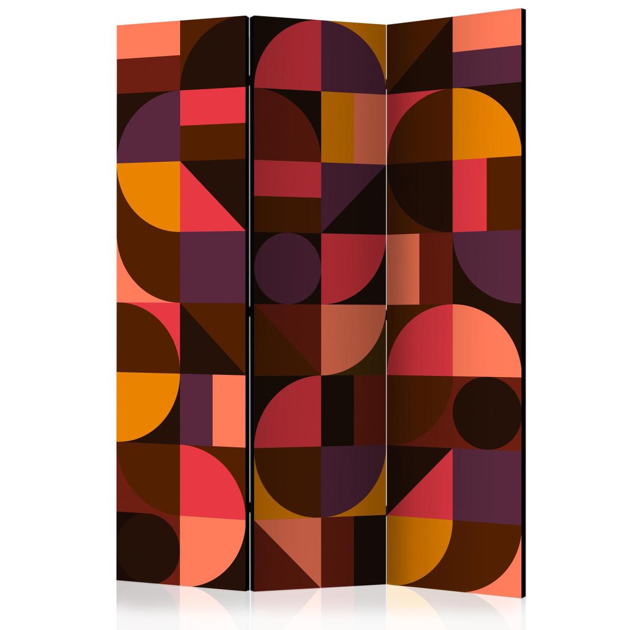 Voir la diapositive 1 : Paris Prix Paravent 3 volets  geometric mosaic red  135x172cm