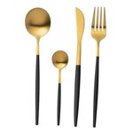 Paris Prix Ménagère 24 Pièces en Inox  Mat  27cm Noir & Or