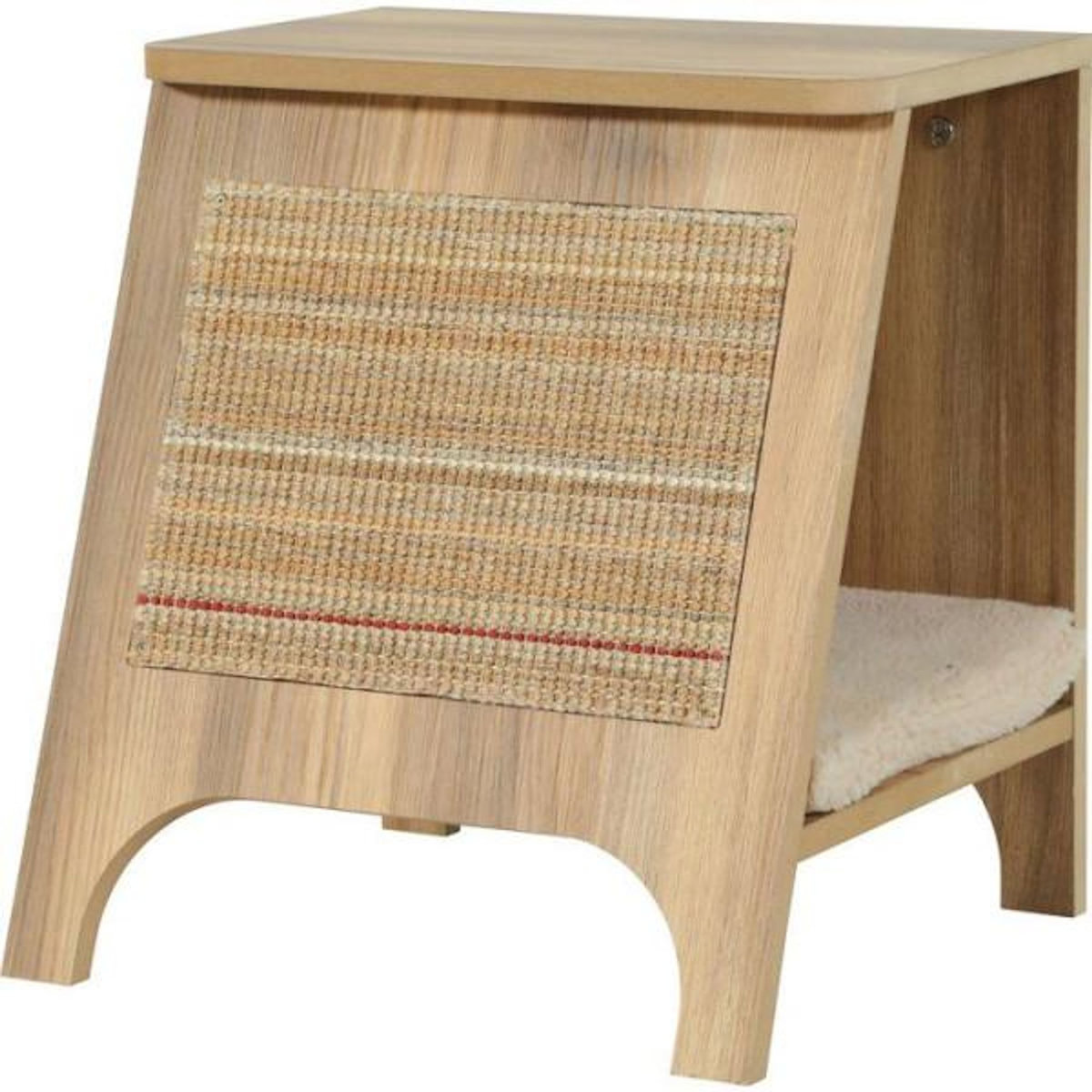 Zolux Console pour chat 3-en-1 - ZOLUX - Griffoir sisal, couchage et table d'appoint - 43,5 cm - Boréal - Beige