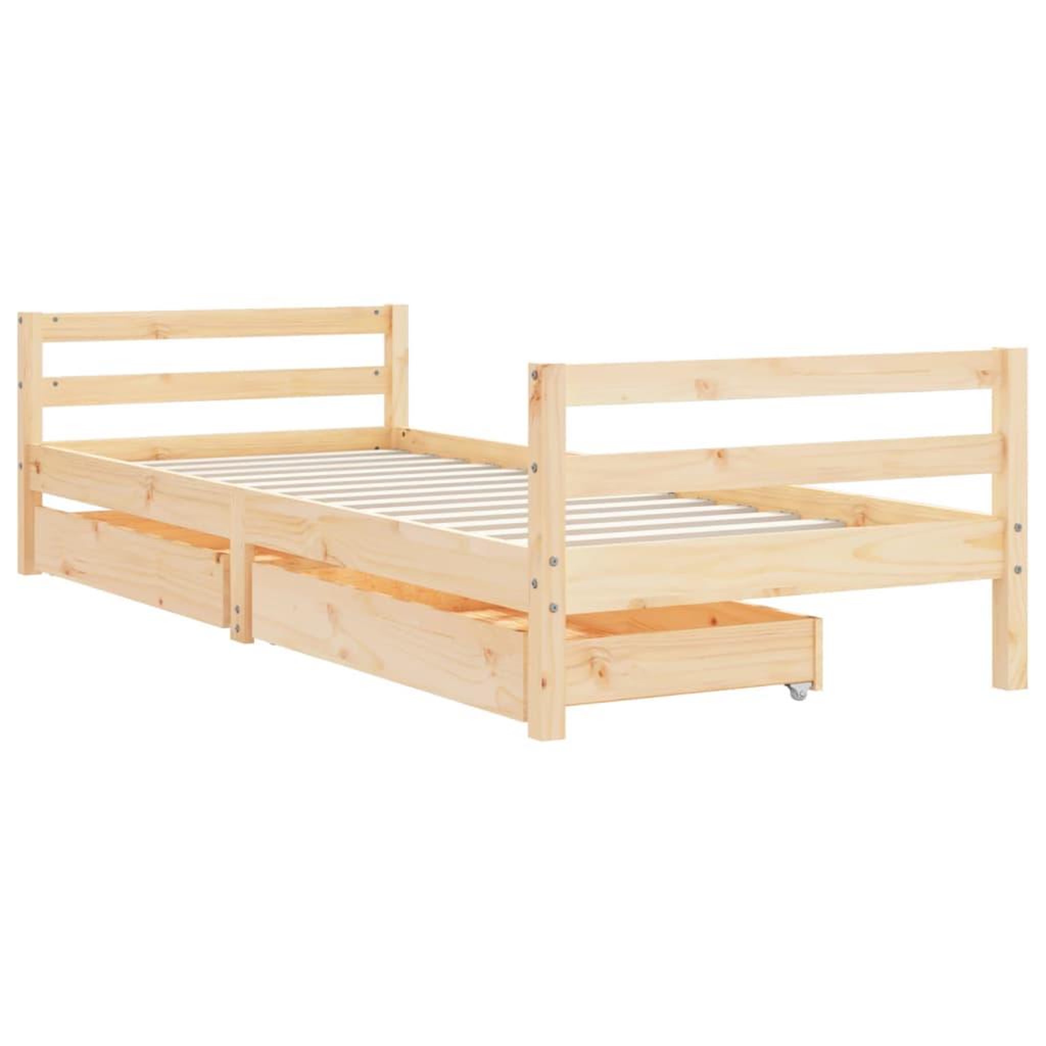 Voir la diapositive 3 : VIDAXL Cadre de lit pour enfants gris 80x200 cm bois de pin massif