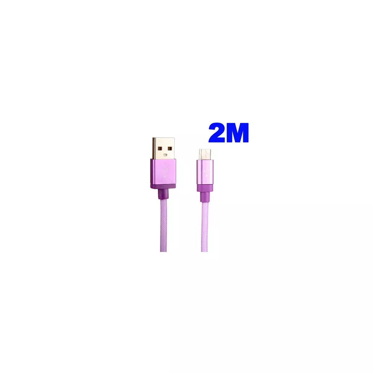 amahousse Câble USB - micro USB Universel Violet de 2 Mètres