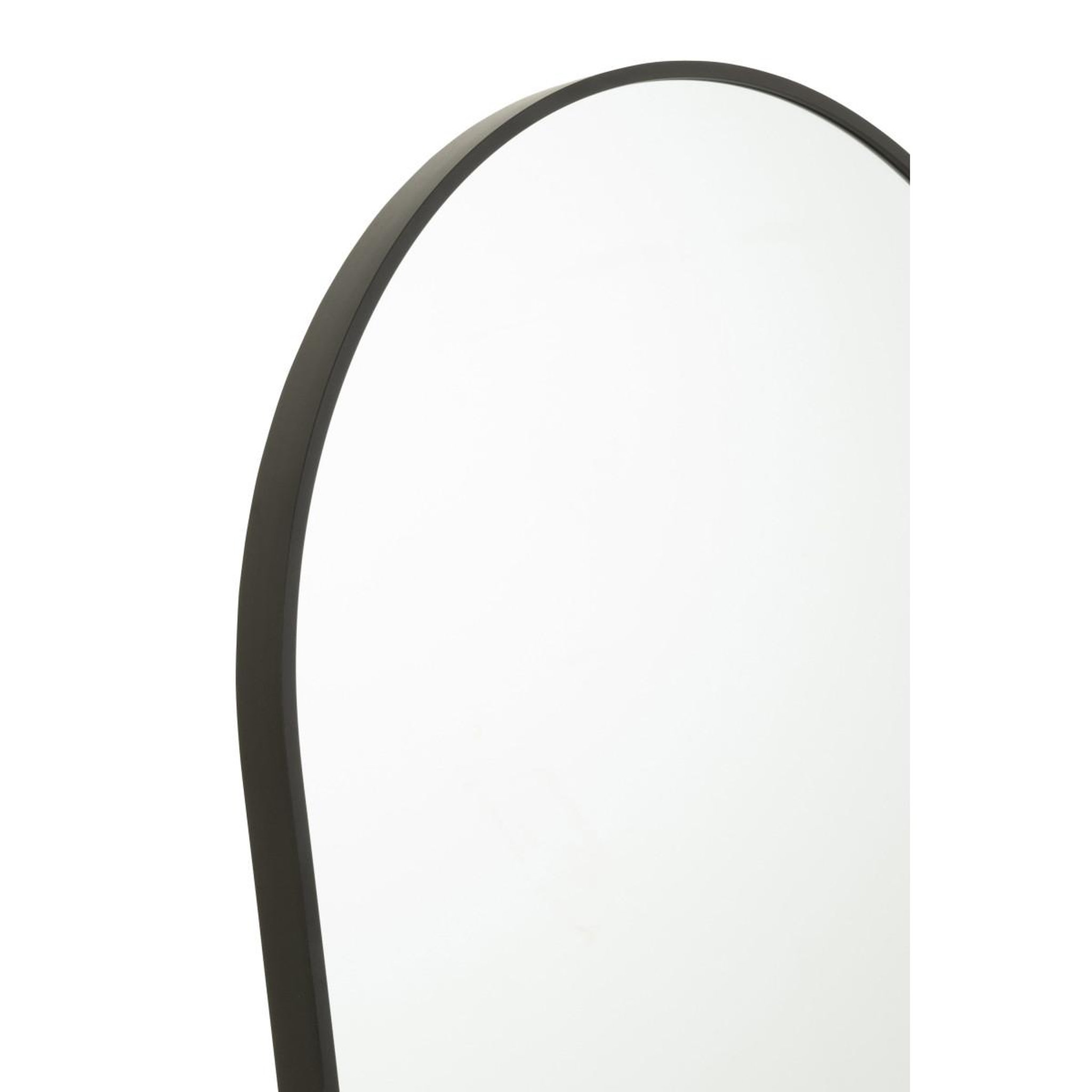 Voir la diapositive 5 : J-LINE Miroir sur Pied Arrondi  Lazaro  150cm Noir