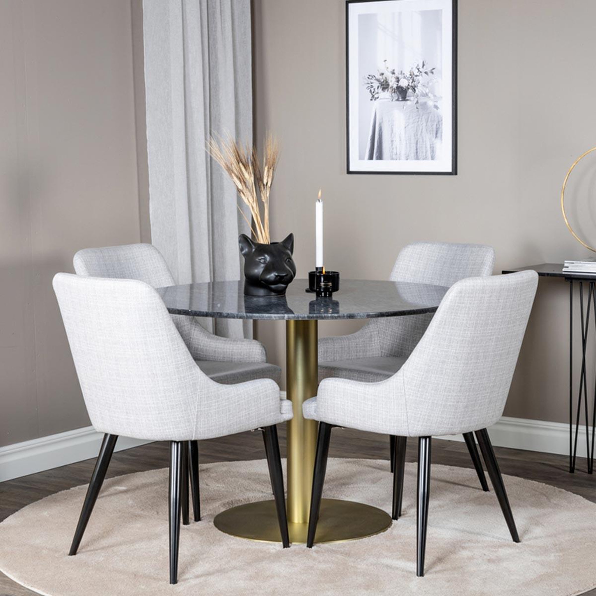 Voir la diapositive 4 : Paris Prix Ensemble table à manger & 4 chaises  estelle & plaza  106cm gris foncé & gris