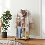 Voir la diapositive 6 : HOMCOM Valet de chambre mobile bois bambou avec portant et étagère