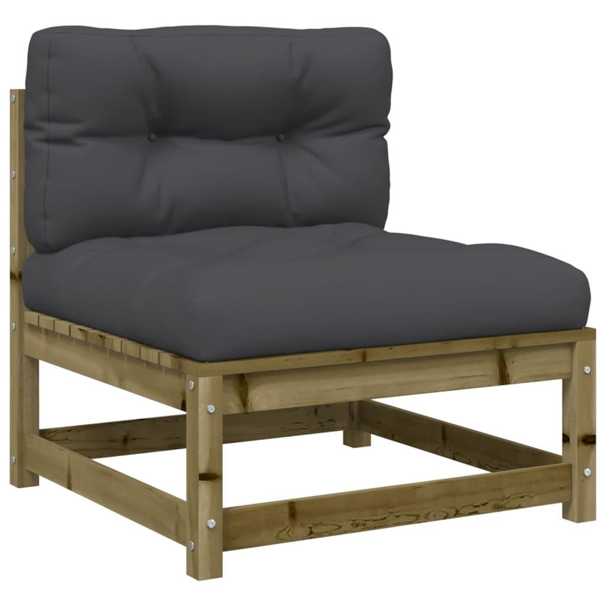 Voir la diapositive 5 : VIDAXL Canapes jardin sans accoudoirs coussins 2 pcs bois pin impregne