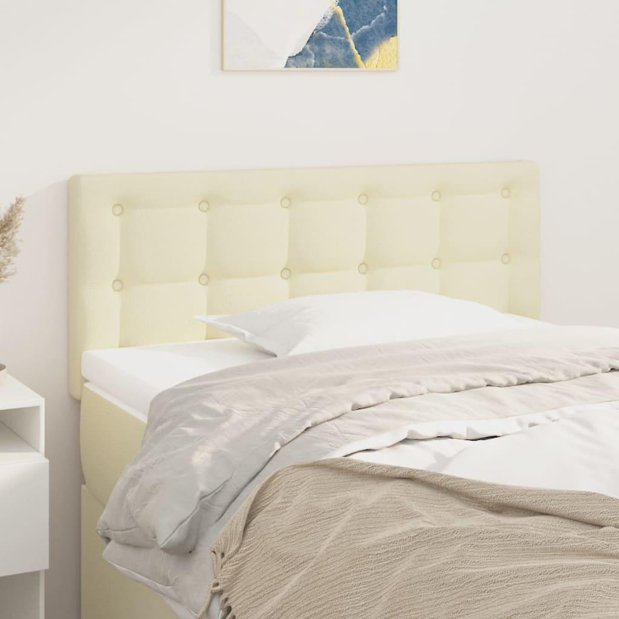 Voir la diapositive 1 : VIDAXL Tete de lit Creme 80x5x78/88 cm Similicuir