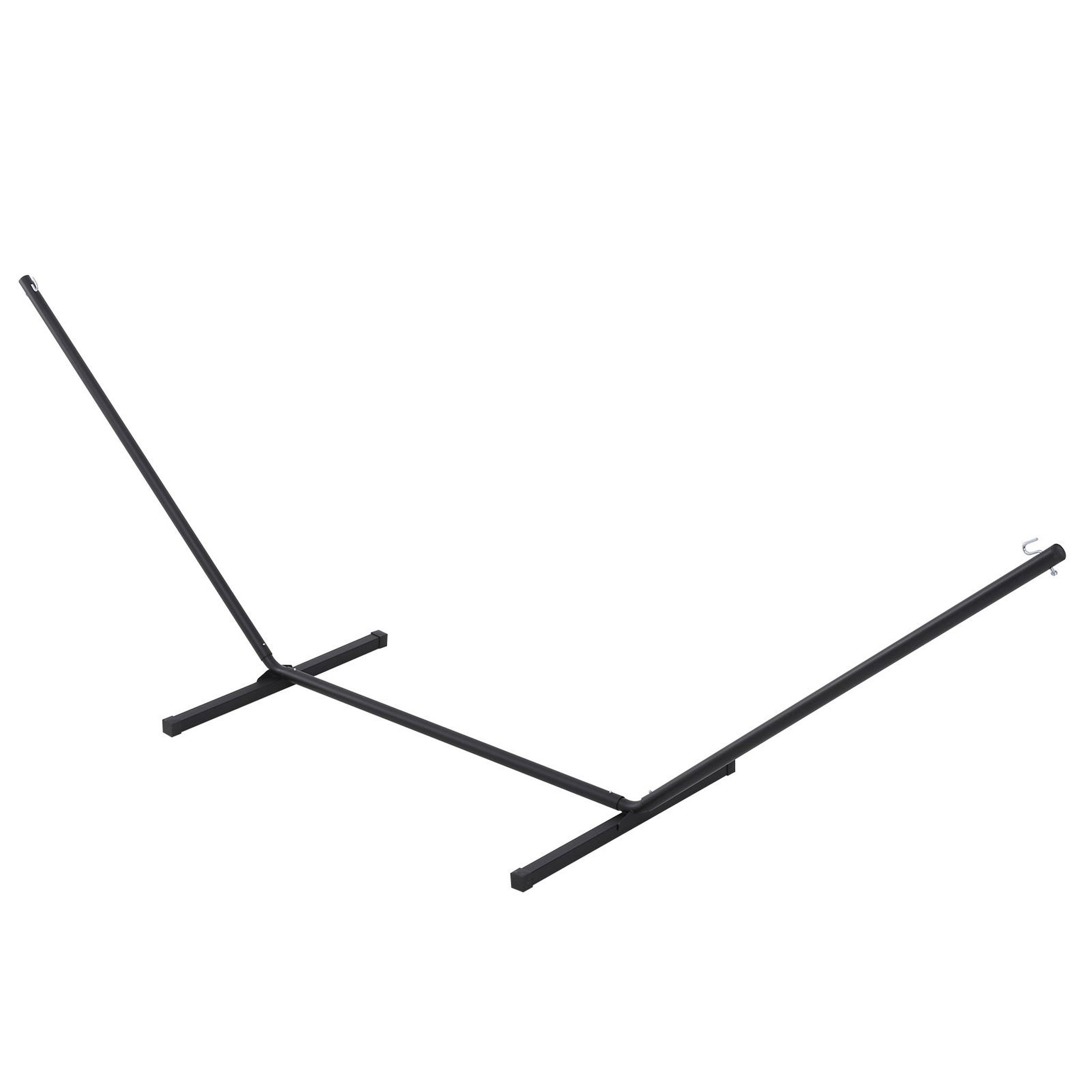 OUTSUNNY Support pied de hamac structure robuste métal époxy noir dim. 3,60L x 0,92l x 1,15H m