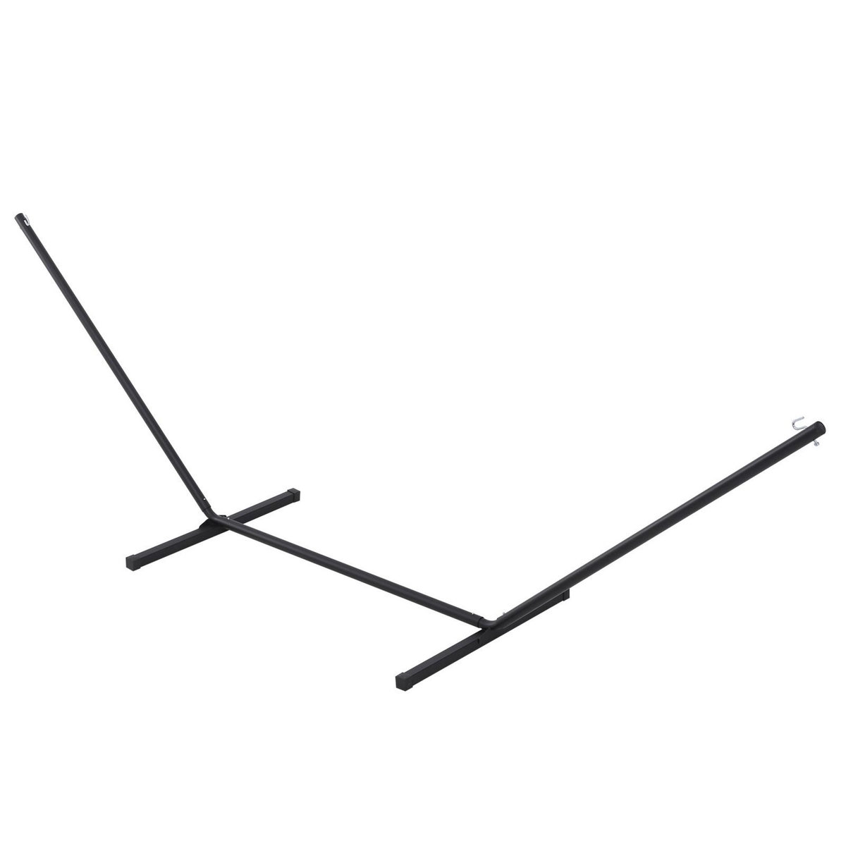 OUTSUNNY Support pied de hamac structure robuste métal époxy noir dim. 3,60L x 0,92l x 1,15H m