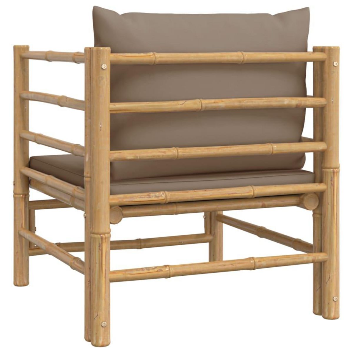 VIDAXL Canape de jardin avec coussins taupe bambou