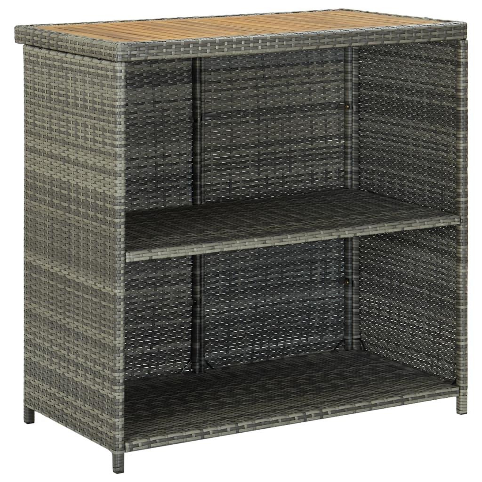 Voir la diapositive 5 : VIDAXL Ensemble de bar 3 pcs Resine tressee Gris