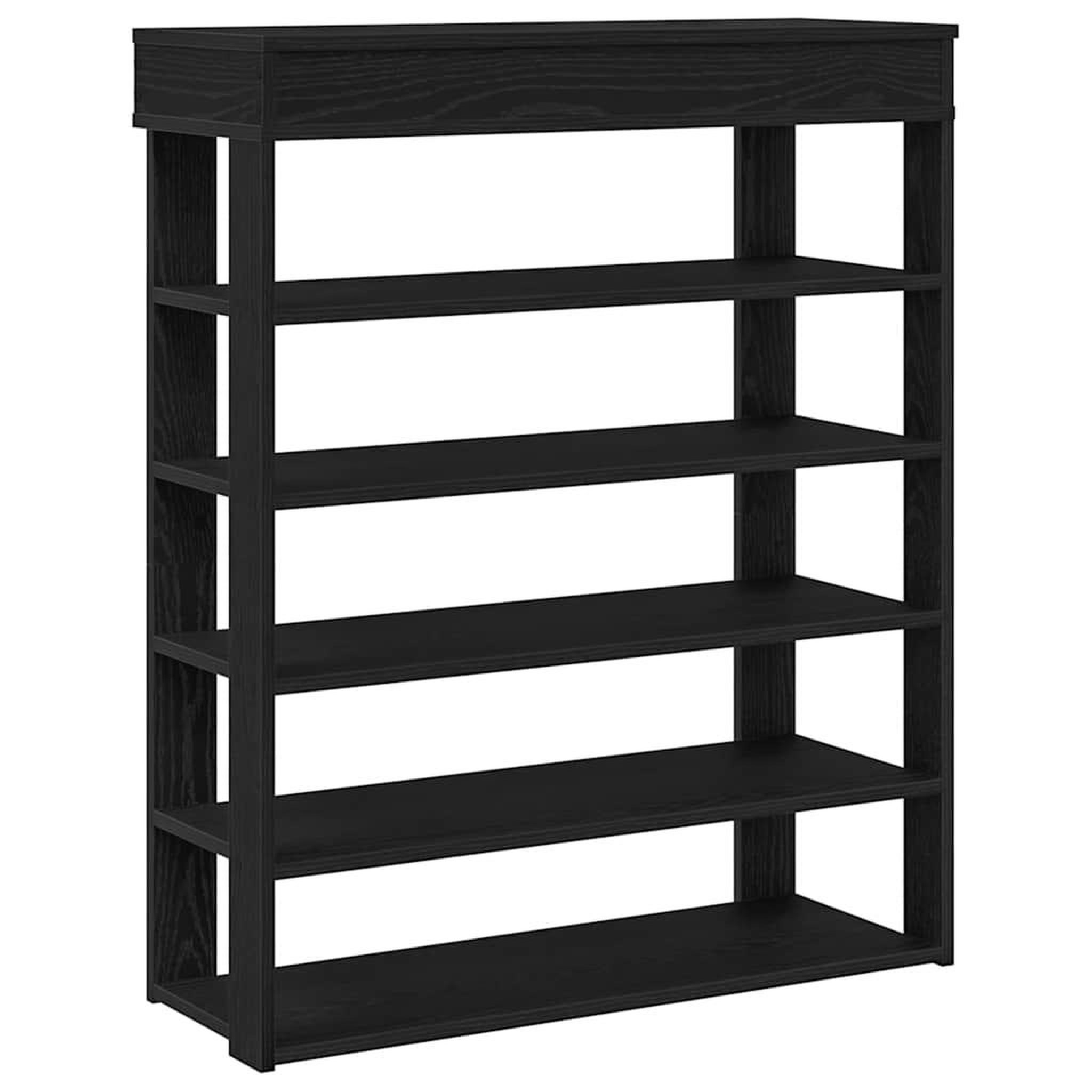 Voir la diapositive 2 : VIDAXL Etagere a chaussures noir 80x30x98 cm bois d'ingenierie