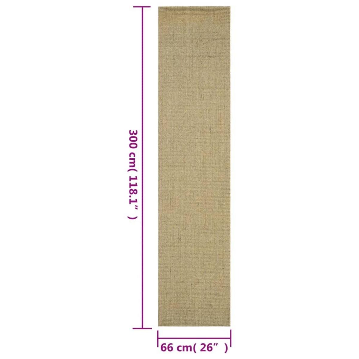 VIDAXL Tapis Sisal naturel 66x300 cm Vert
