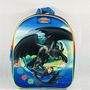 Voir la diapositive 2 : Sac à goûter maternelle Dragon 3 3D bleu