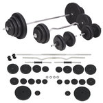 VIDAXL Ensemble d haltères et barres d haltères 120 kg