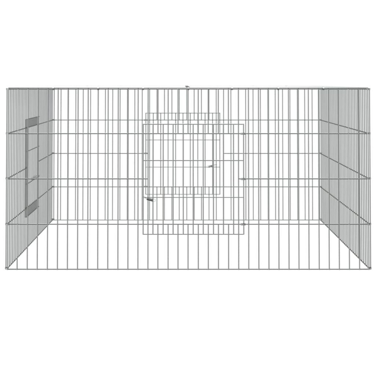 VIDAXL Cage a lapin 110x110x55 cm Fer galvanise