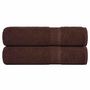 Voir la diapositive 1 : VIDAXL Serviettes de bain 2 pcs marron 100x150 cm 360 g m² 100% coton