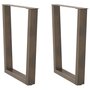 Voir la diapositive 1 : VIDAXL Pieds de table a manger forme V 2 pcs acier naturel acier
