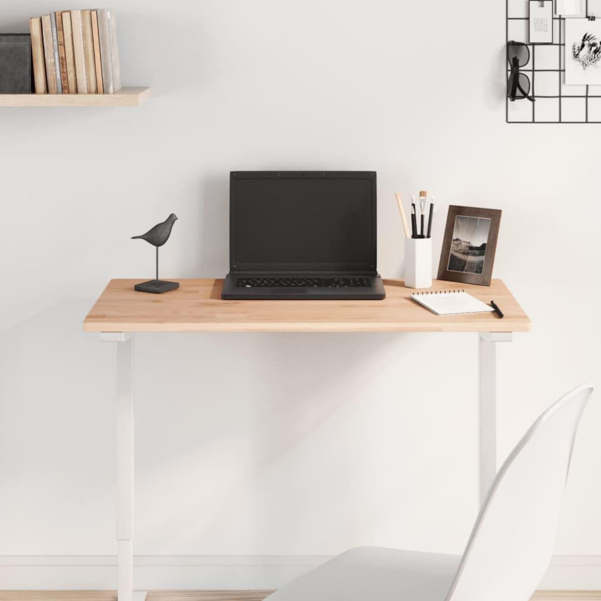 VIDAXL Dessus de table 80x40x1,5 cm rectangulaire bois massif de hetre