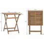 Voir la diapositive 6 : MARKET24 Set bistrot pliable en bois d'acacia FSC avec tressage en corde beige - 2 personnes - MAKENA