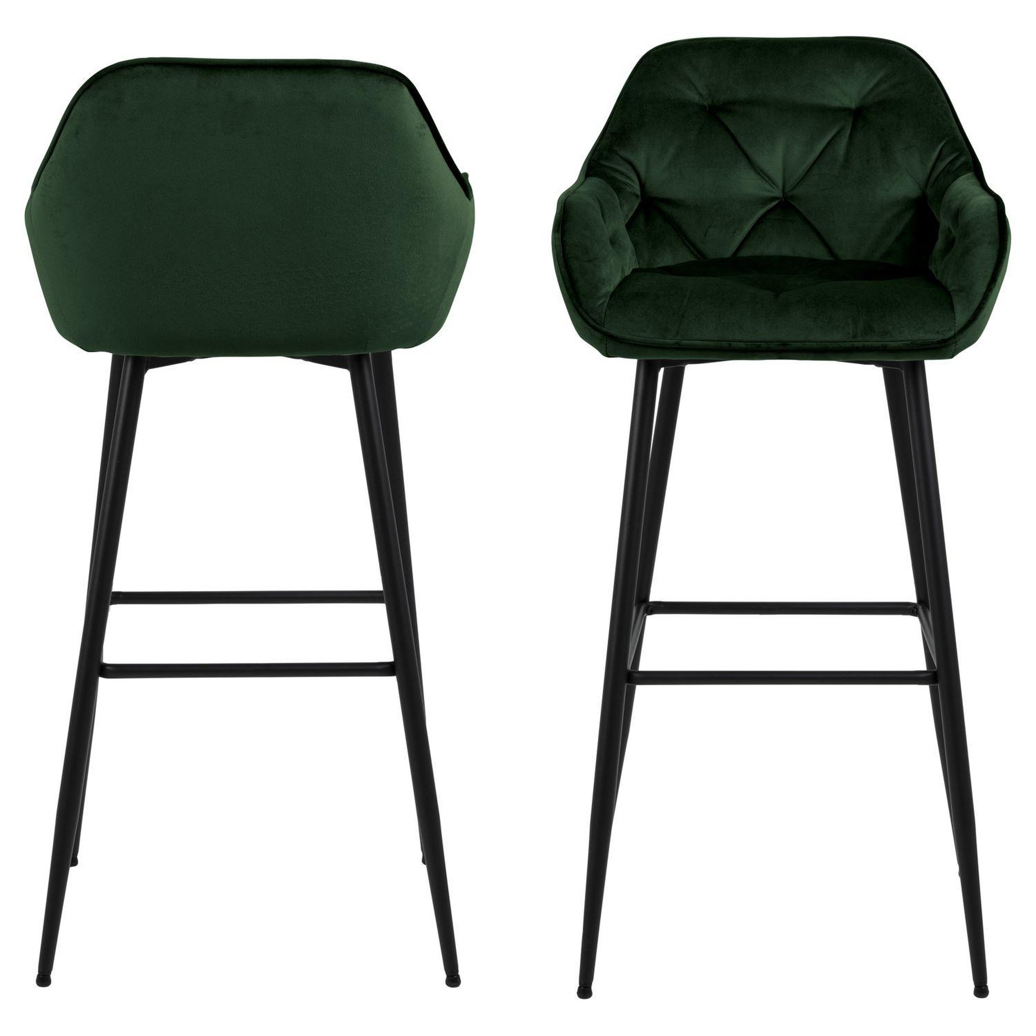 Voir la diapositive 4 : TOILINUX Lot de 2 Tabourets de bar Florie en tissu et métal