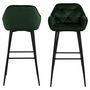 Voir la diapositive 4 : TOILINUX Lot de 2 Tabourets de bar Florie en tissu et métal