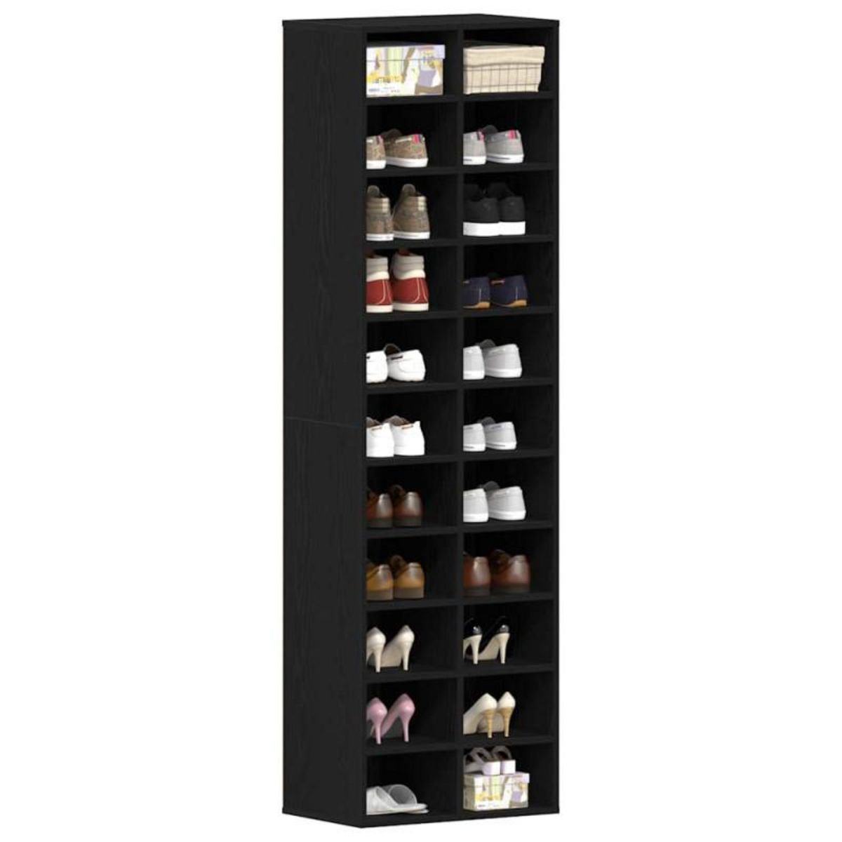 VIDAXL Armoire à chaussures chêne noir 54x34x183 cm bois d ingénierie