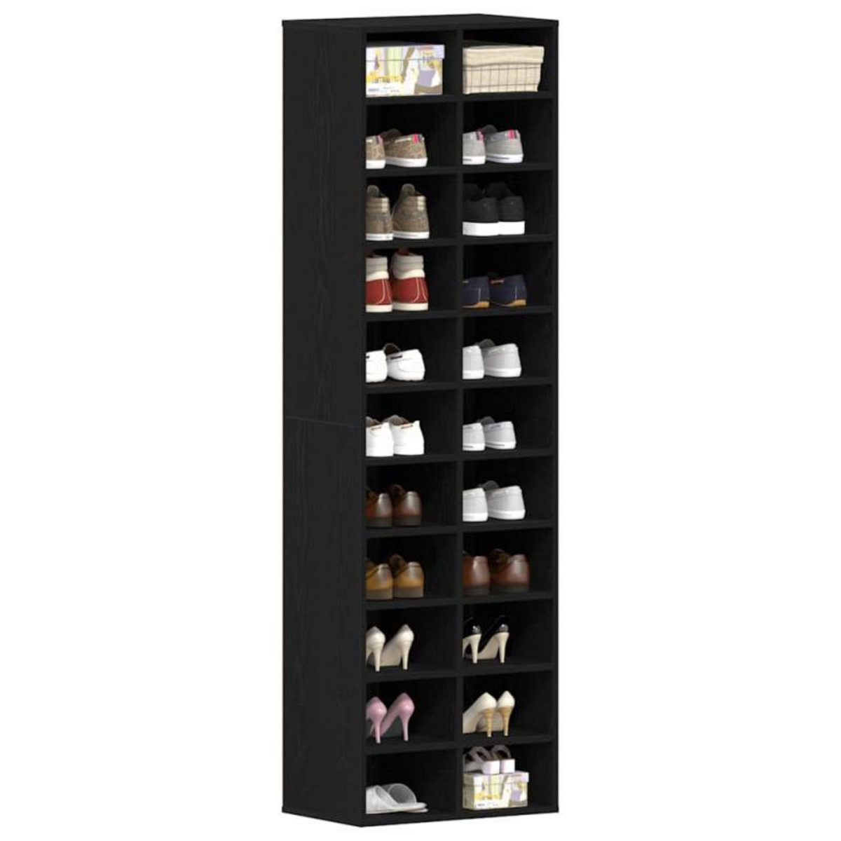 VIDAXL Armoire à chaussures chêne noir 54x34x183 cm bois d ingénierie