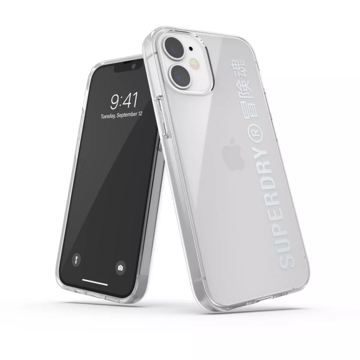 SUPERDRY Coque iPhone 12 mini transparent/gris
