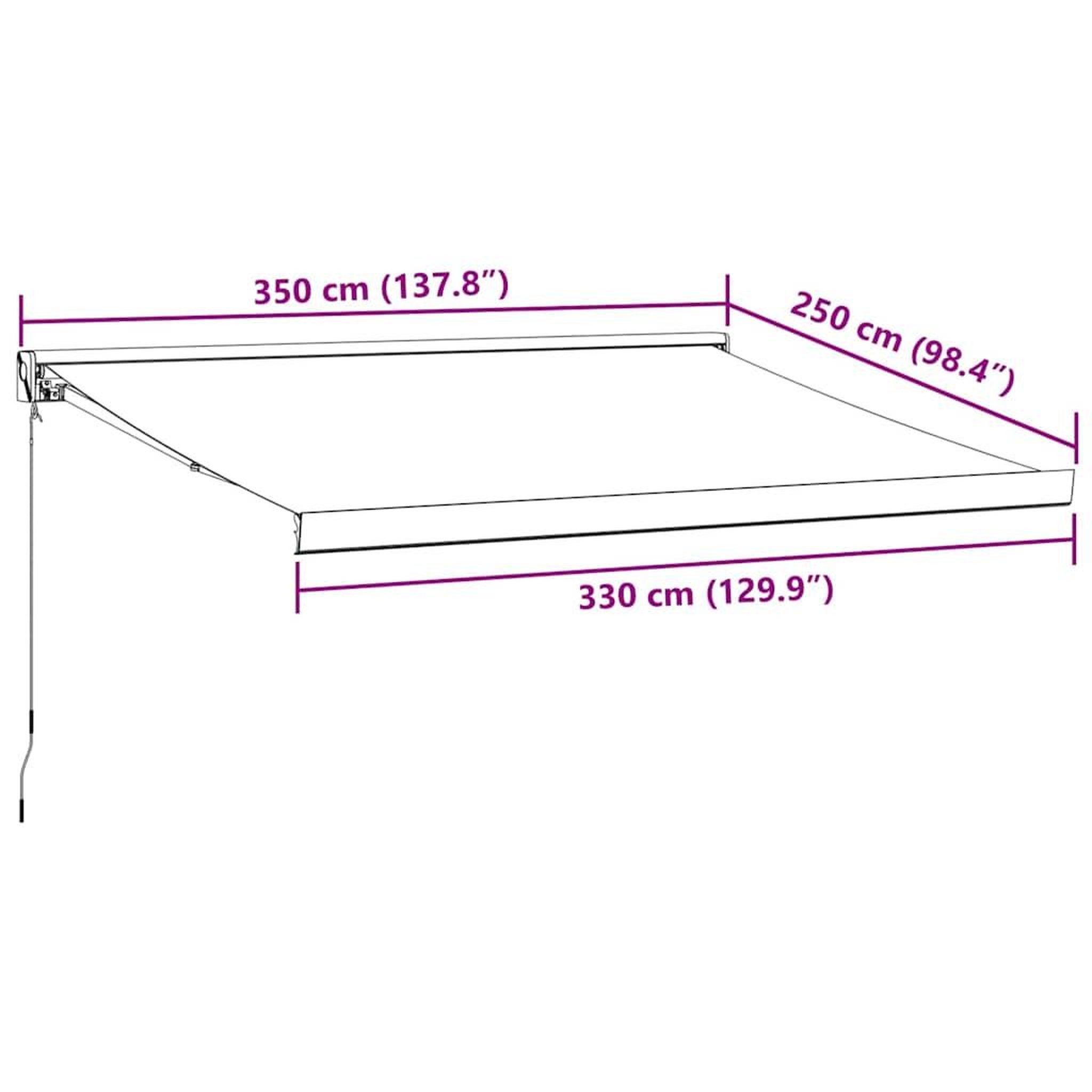 Voir la diapositive 6 : VIDAXL Auvent retractable anthracite et blanc 3,5x2,5m tissu/aluminium