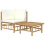 Voir la diapositive 2 : VIDAXL Salon de jardin 2 pcs avec coussins blanc creme bambou