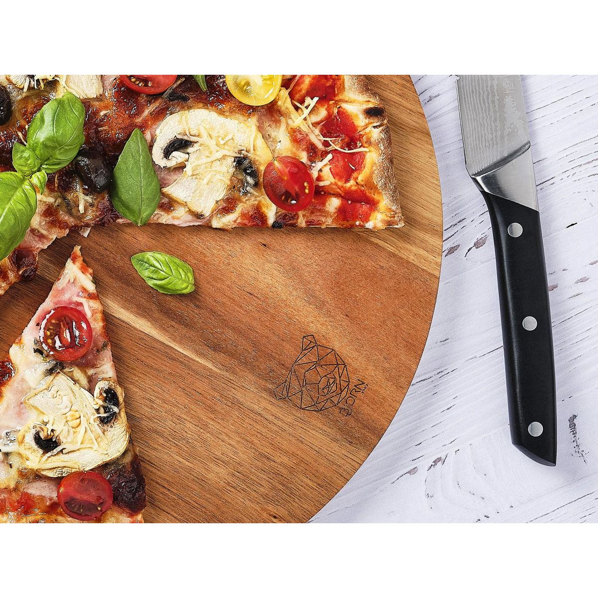 BJORN Planche à découper en bois d'acacia STINE - Ø31cm