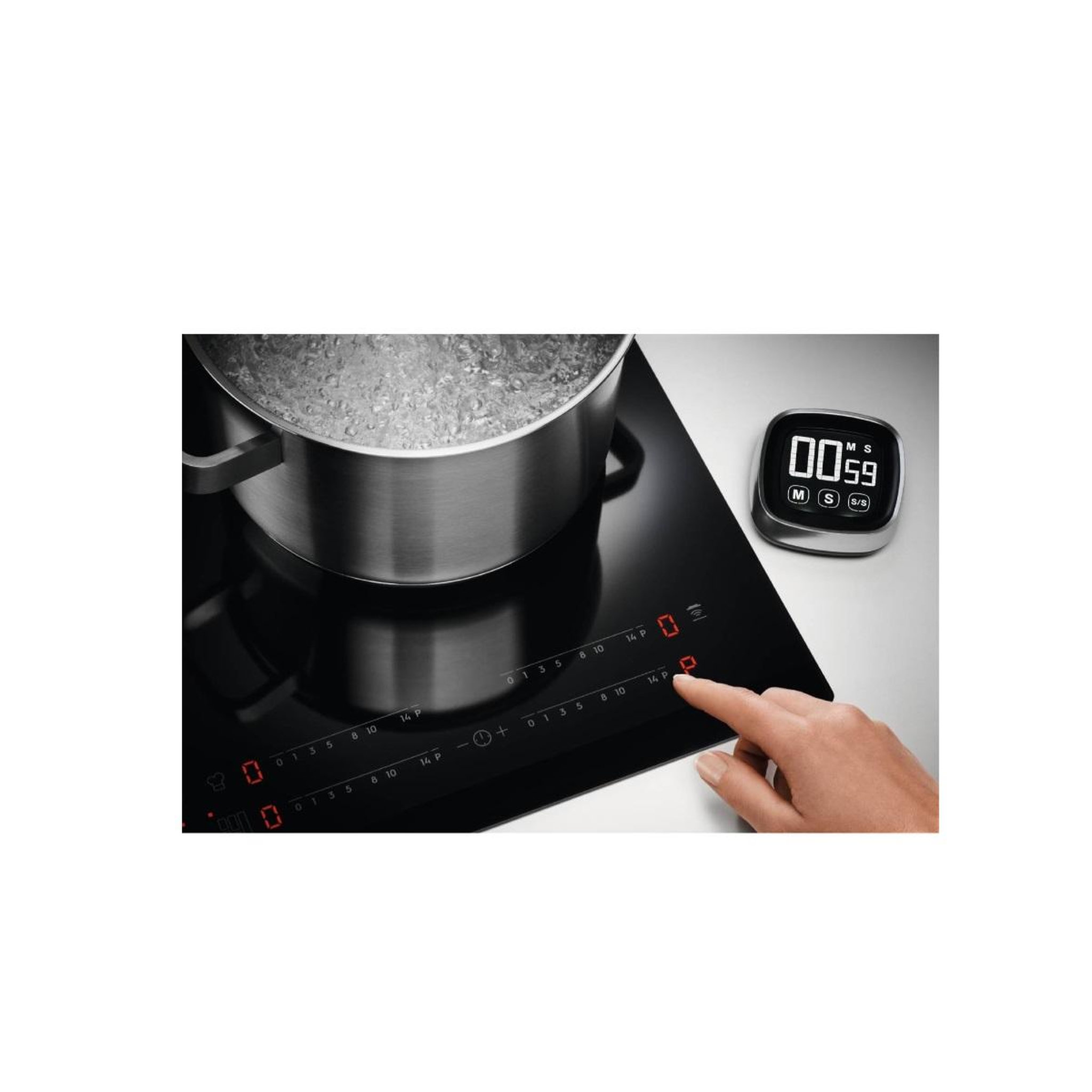 Voir la diapositive 3 : ELECTROLUX Table de cuisson induction 60cm 4 feux 7350w noir - eiv66453i