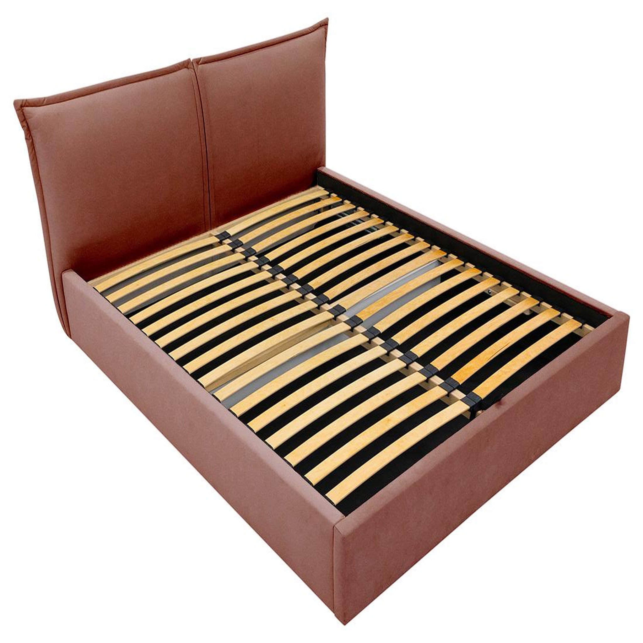 Voir la diapositive 3 : BEST MOBILIER John - lit coffre - 160x200 cm - en velours - sommier inclus