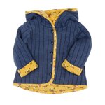 ELLE EST OU LA MER Veste réversible Bleu/Jaune à fleurs Fille EOM Ezeima. Coloris disponibles : Bleu