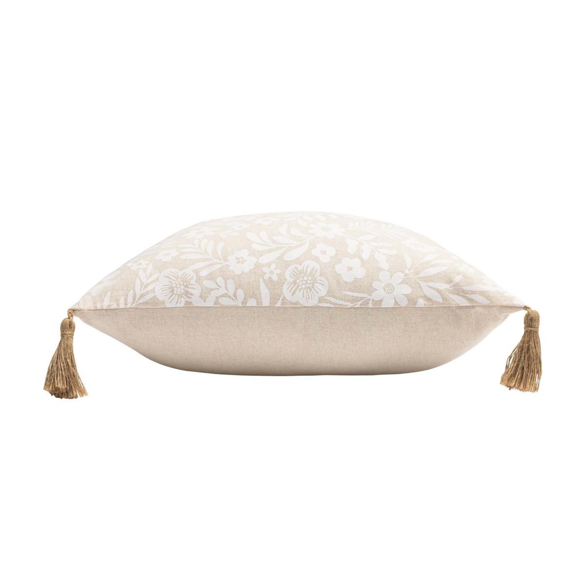 Voir la diapositive 2 : Douceur d'Intérieur Coussin déco à pompons  angie  45x45cm naturel