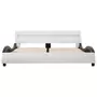 VIDAXL Cadre de lit avec LED Blanc et noir Similicuir 140 x 200 cm