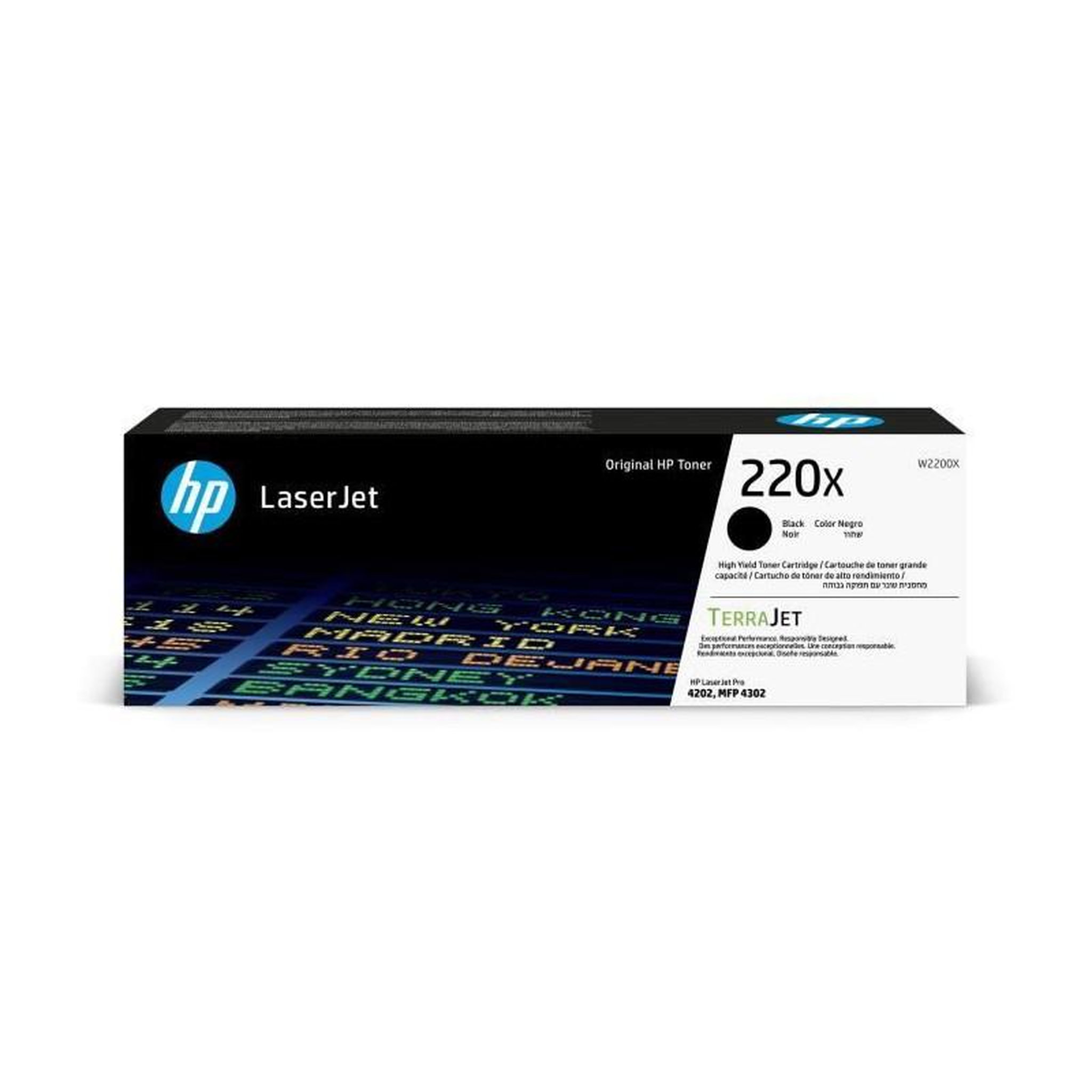 HP Cartouche de Toner HP 220X Noir grande capacité Authentique (W2200X) pour HP LaserJet Pro 4202 / 4302