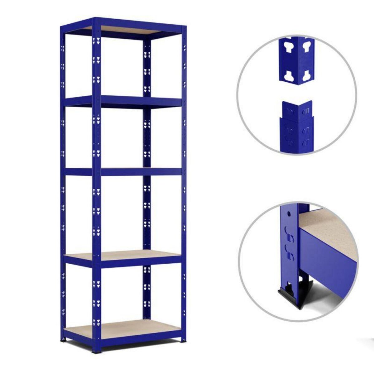 EUROSPEN Etagère de rangement modulable et polyvalente pour atelier, garage, cave... Charge Lourde max 500kg  -180x60x40cm - Bleu