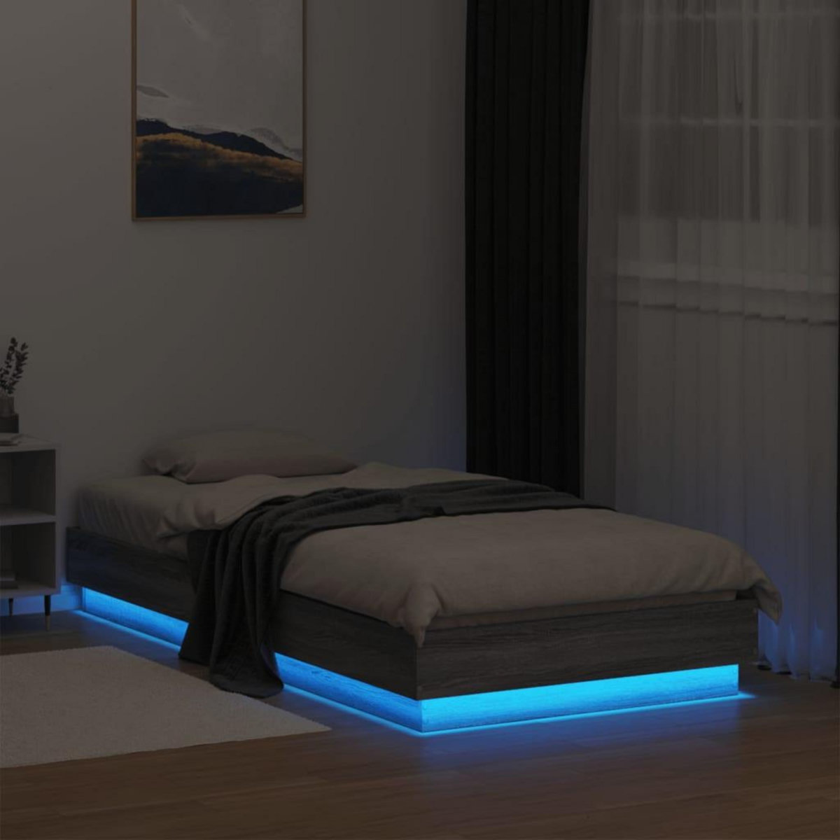 VIDAXL Cadre de lit sans matelas avec lumieres LED 75x190 cm