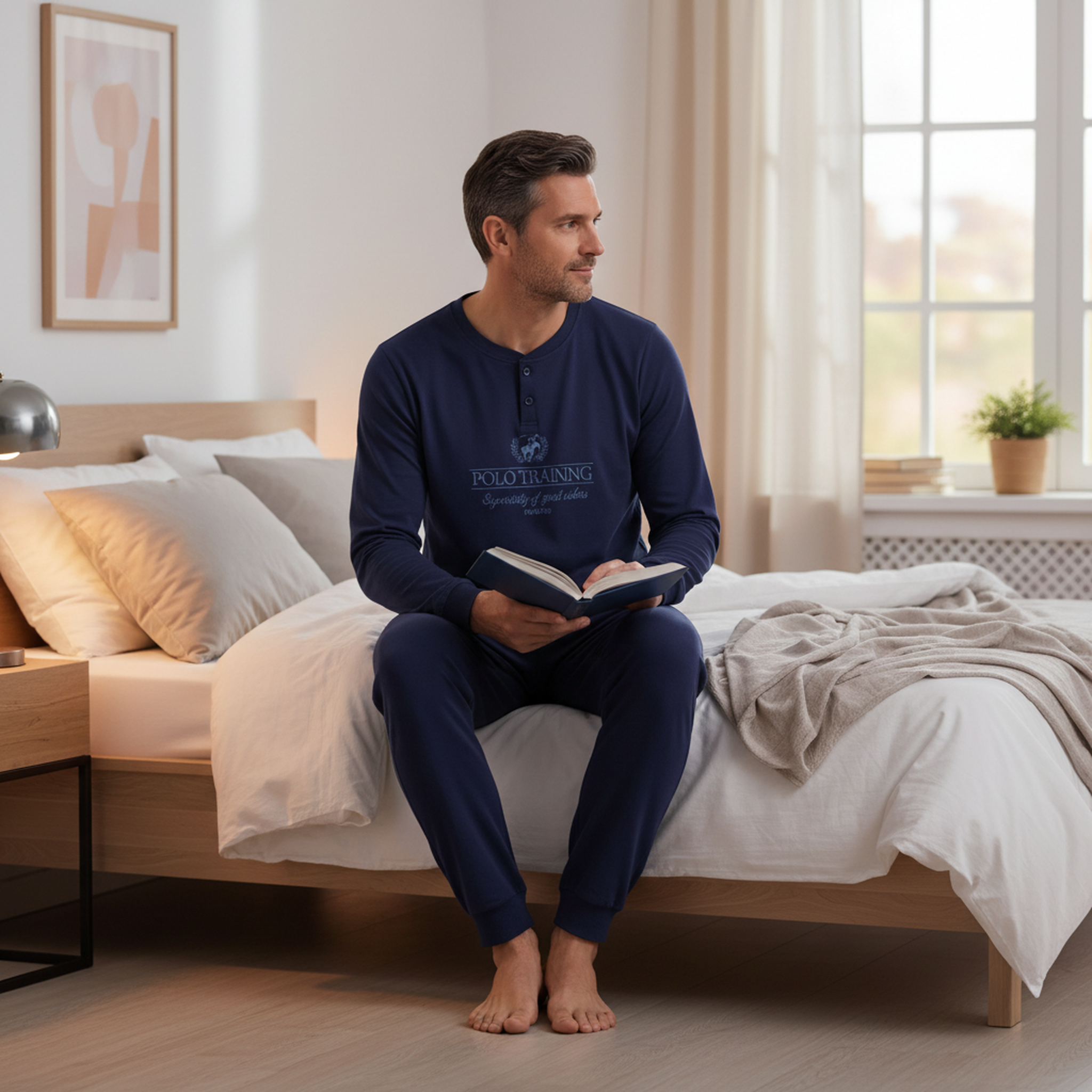 Voir la diapositive 4 : OZABI Ozabi pyjama homme doublé polaire print brodé