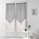 Paris Prix Paire de Voilages  Duo  60x160cm Blanc & Gris