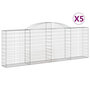 Voir la diapositive 2 : VIDAXL Paniers a gabions arques 5 pcs 300x30x100/120 cm fer galvanise