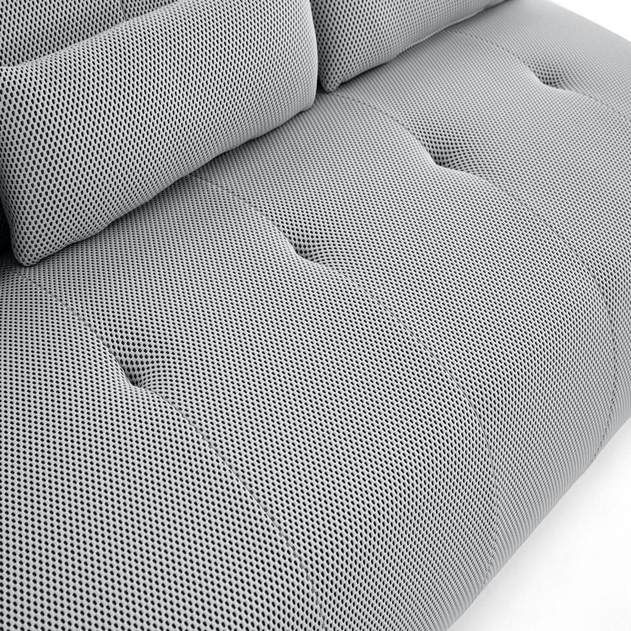 Voir la diapositive 5 : LISA DESIGN Onyx - canapé droit 3 places - en tissu mailles 3d