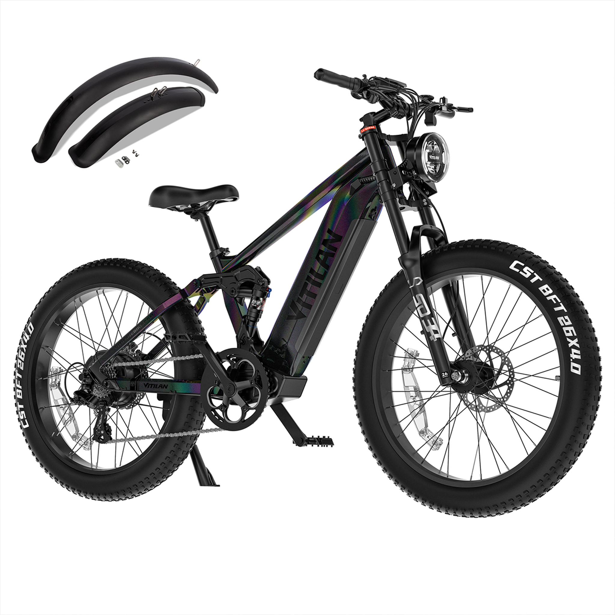 Voir la diapositive 1 : VITILAN Vélo électrique VITILAN T7 PRO - Batterie 52 V 20 Ah 1040 Wh - 8 vitesses