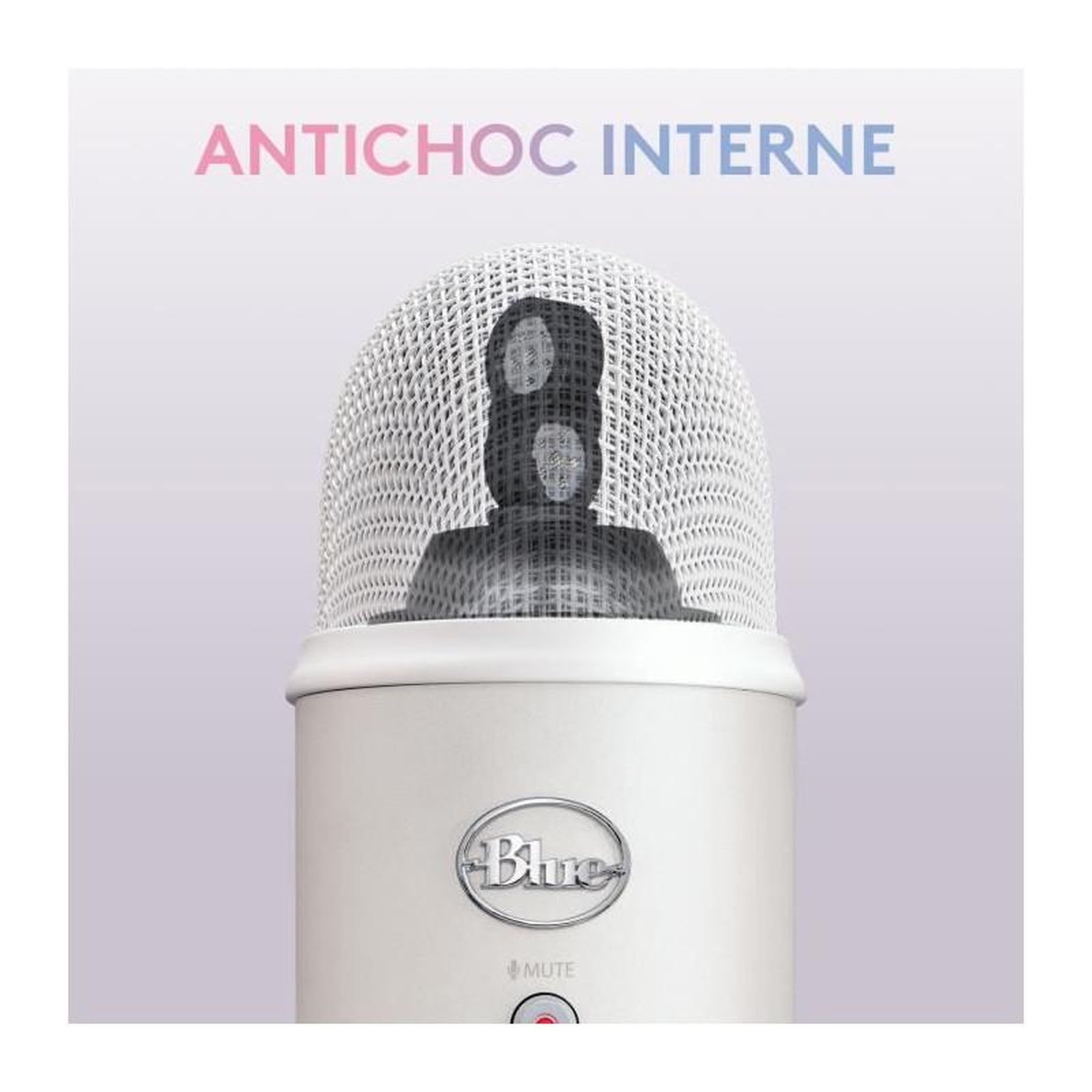 Voir la diapositive 5 : LOGITECH G Microphone USB - Blue Yeti Premium - Pour Enregistrement, Streaming, Gaming, Podcast sur PC ou Mac - Blanc White Mist